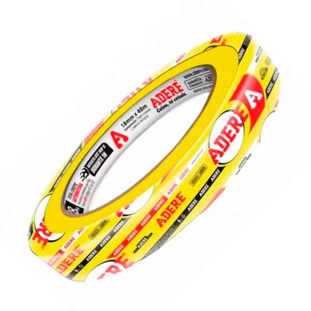 Fita Crepe Adere 18x40m Automotiva Amarela